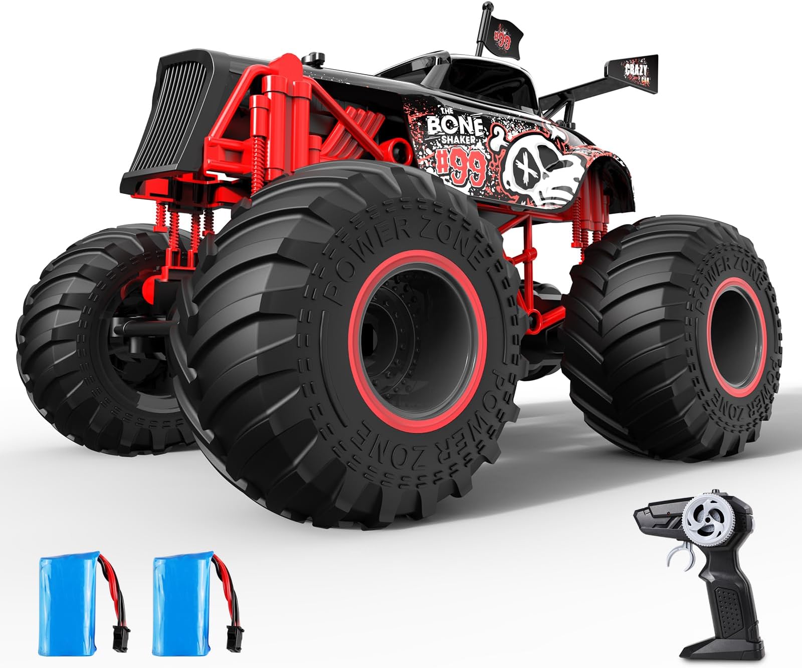 EYLM Remote Control Car for Kids 2.4Ghz 1:14 Remote Control Monster Truck 50+ mins 15 km/hGift for Kids (Bone 99)