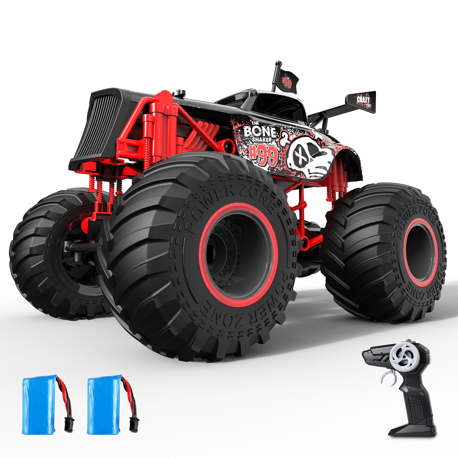 EYLM Remote Control Car for Kids 2.4Ghz 1:14 Remote Control Monster Truck 50+ mins 15 km/hGift for Kids (Bone 99)