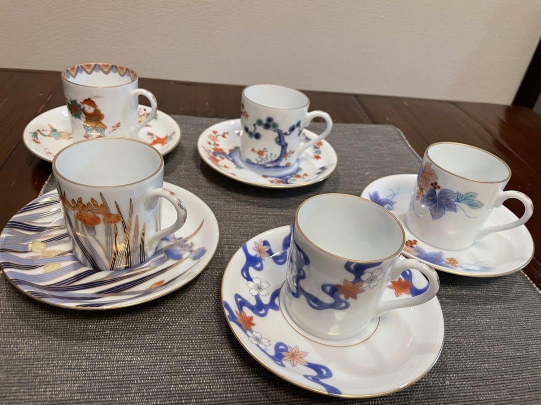 美術有田焼　深川製磁　デミタスコーヒーカップ＆ソーサ　6客セット Amazon.co.jp: 有田焼ブランド深川製磁 デミタスカップ&ソーサー