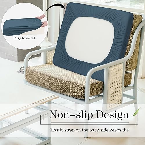 Miniatura 11 de Newwiee Funda de cojín, para cojín de asiento de sofá o sillón, 8 unidades, elástica, para sofá, muebles de patio y exteriores, de repuesto, suave