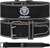 Jupiter Genuine Leather Weightlifting Belt 6mm Thick - Superior Back Support for Powerlifting, Squats & Deadlifts