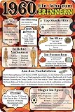 Retro Blechschild für den JAHRGANG 1960, zum 66. GEBURTSTAG, Zeitreise in das Geburtsjahr, Erinnerungen, Geschenk, Jubiläum Deko Schild – 20 x 30 cm