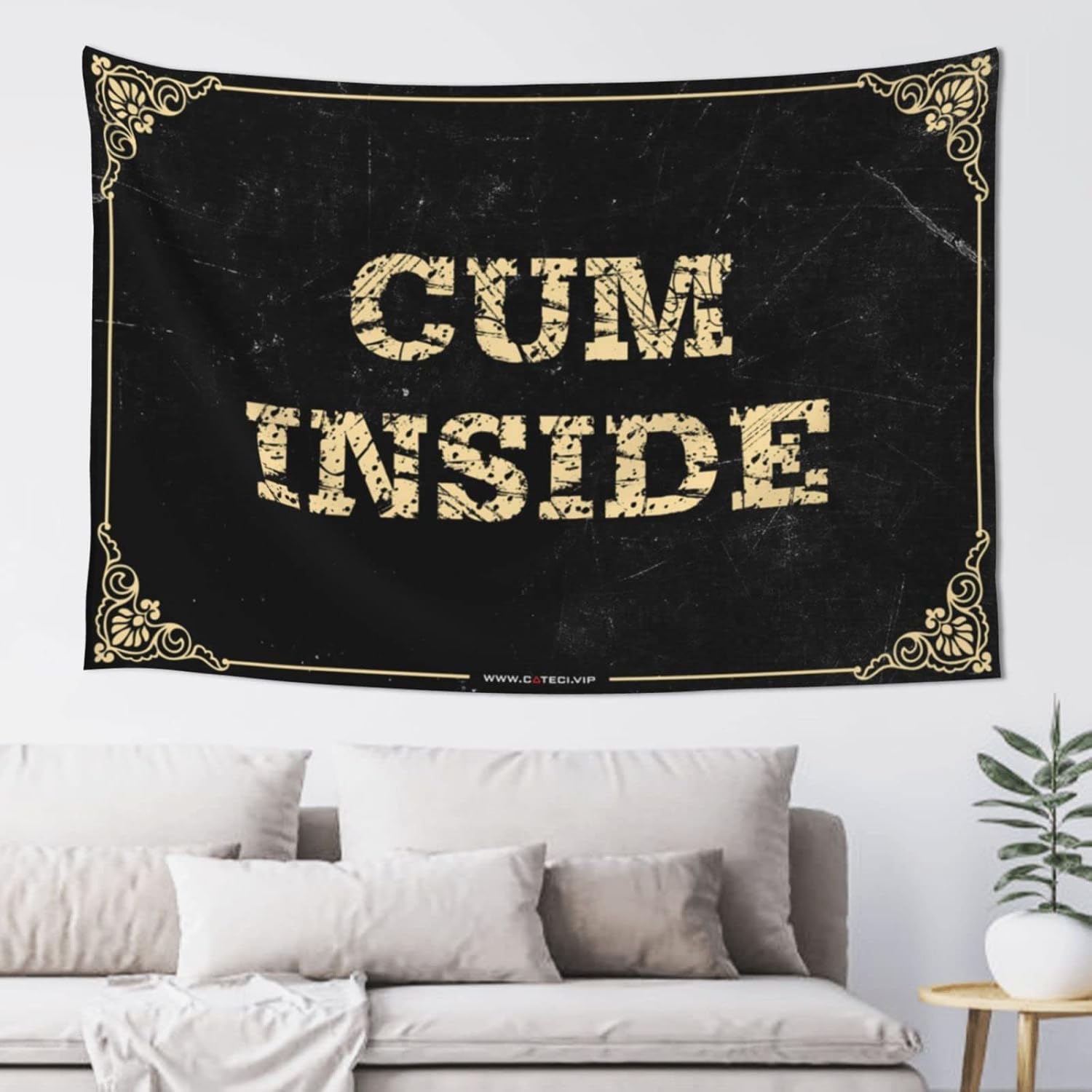 PLOWS Home Decor For Men Come Inside Tapestry Man Cabe Decor Bedroom Decorations(75X100CM)
