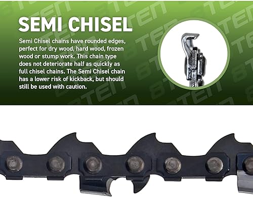 Vista 176 de 8TEN Cadena de motosierra para Husqvarna 254 455 340 351 353 350 55 455 Rancher Poulan Jonsered Echo 16 pulgadas .050 .325 66DL
