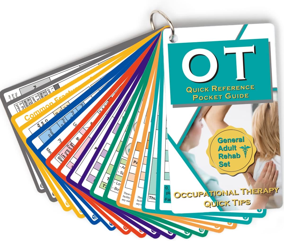 UniArea Occupational Therapy Reference Pocket Guide - Must Have OT Resource, 32 Pages OT Quick Tips for OT Student Occupational The Gifts, 17 Cards Perfect Pocket Sized 3"×5" - General Adult Rehab Set