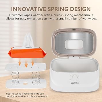 Baby Wipe Warmer, Wipe Warmer and Baby Wet Wipes Dispenser, 3 Temperature Control Large Capacity Wipes Warmer for Babies with Night Light (Pure White)
