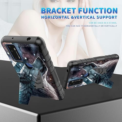 Miniatura 369 de AT&T Calypso 2 (U319AA) Funda con protector de pantalla de vidrio templado resistente con función atril integrado para debut de críquet, ciervo