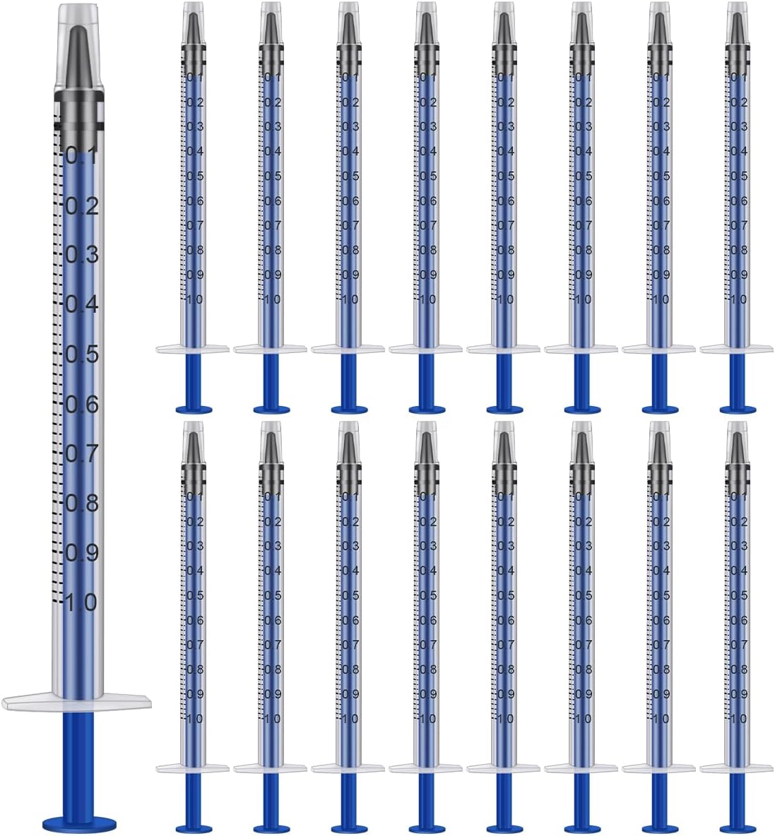 1ml Syringe, 20 PCS Syringes Without Needles for Colostrum Collection,Pet Feeding, Industrial or Scientific Use (Blue)