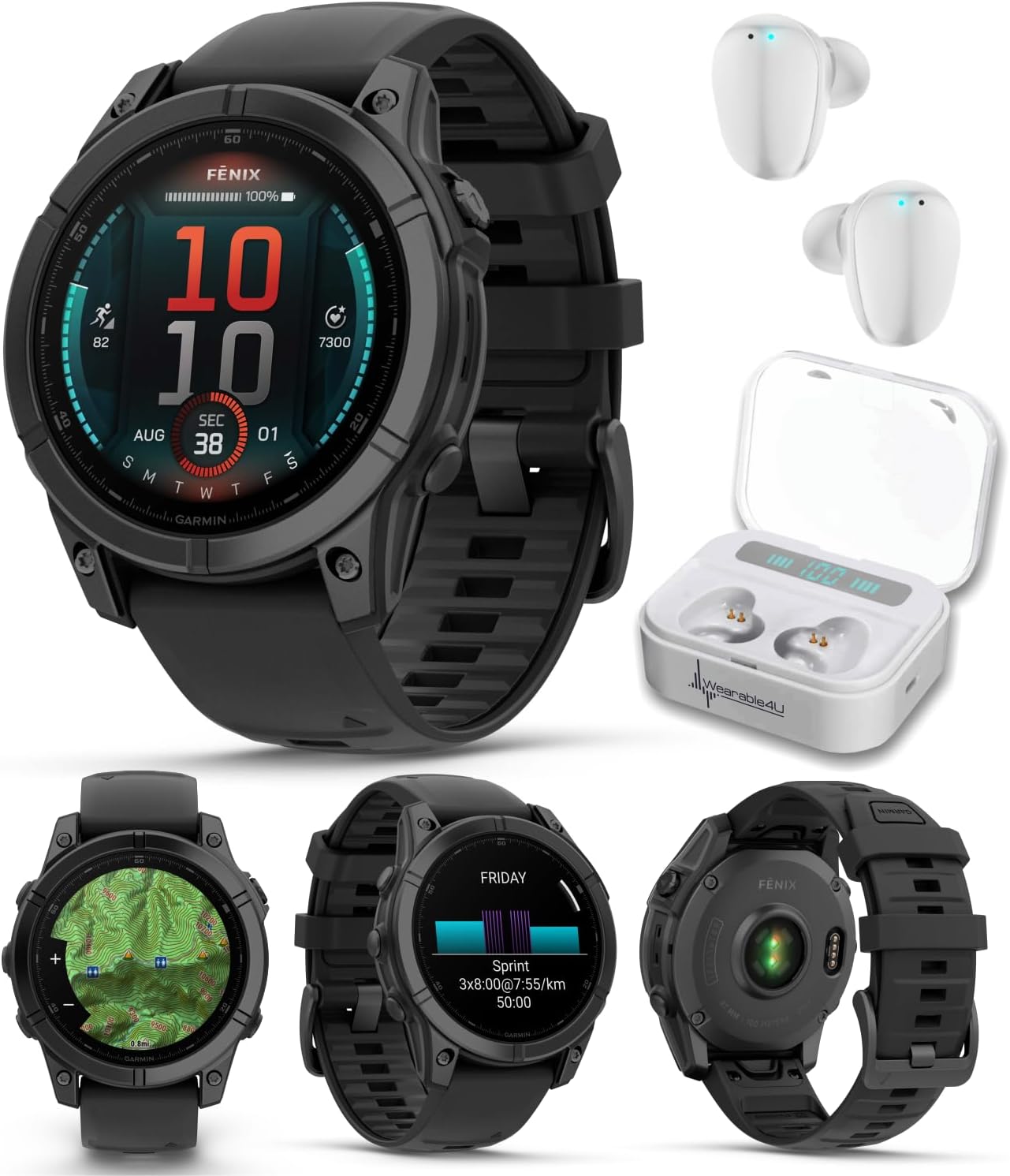 Garmin fēnix E - 47 mm - Montre intelligente multisport AMOLED - Entraînements