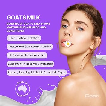 Goat Milk Shampoo & Conditioner Duo 2 x 500ml - Argan Oil | Sulfate-free goat milk shampoo and conditioner with argan oil to nourish dry hair and scalp