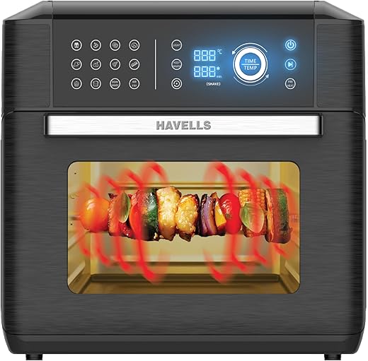 Havells Avanza Multi Function Air Fryer Oven 15L|1700W|Digital Touch Control|14 Pre-Sets|Aerocrisp Technology|Includes Skewer Set,Rotisserie…