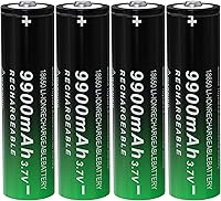 Vista 7 de 18650 Batería recargable 9900mAh 3.7V Li-ion Baterías 18650 Botón de batería Top 2 Pack para linternas Faros