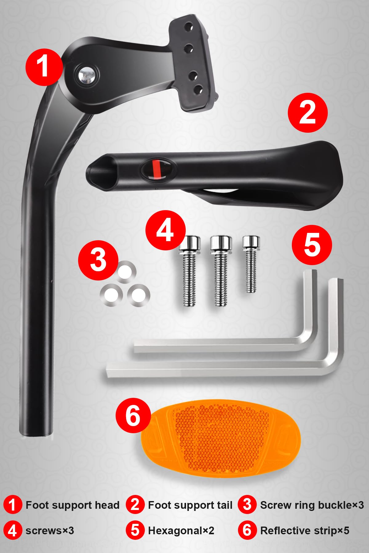 Béquille ANDIMEI 24-29 Pouces – Aluminium Réglable 35-42 Cm, Charge 35 Kg, Pour VTT E-bike