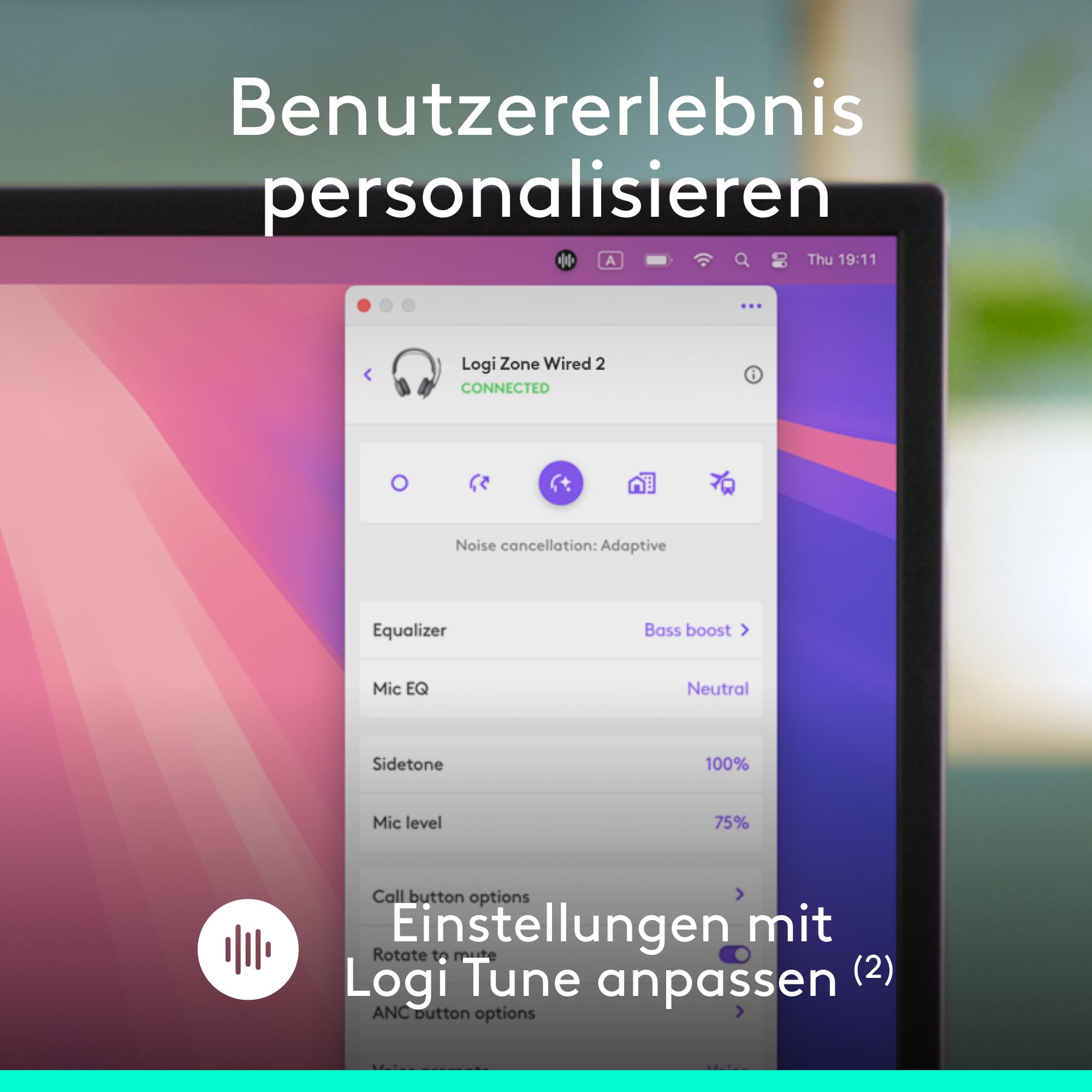 Logitech Zone Wired 2 – Headset mit Geräuschunterdrückung