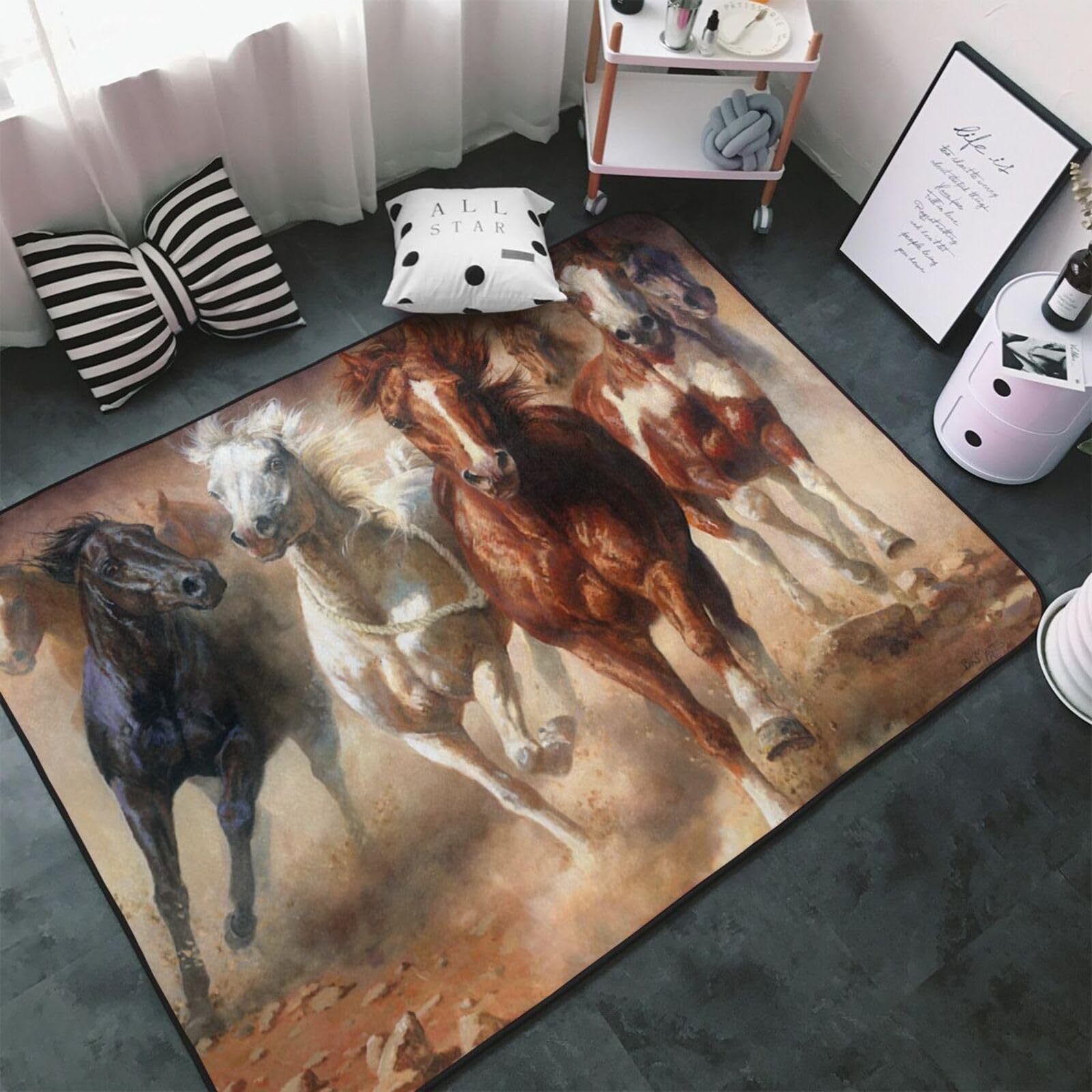 絨毯　ラグ　タペストリー　馬 絨毯ラグタペストリー馬