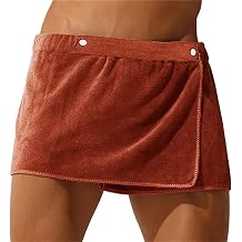 Sexy Sleep Bottoms Microfiber Pajamas Men Nightwear Short Towel Pants Side Split Bathrobe Culottes Soft Thick Color Coffee, Size One Size
