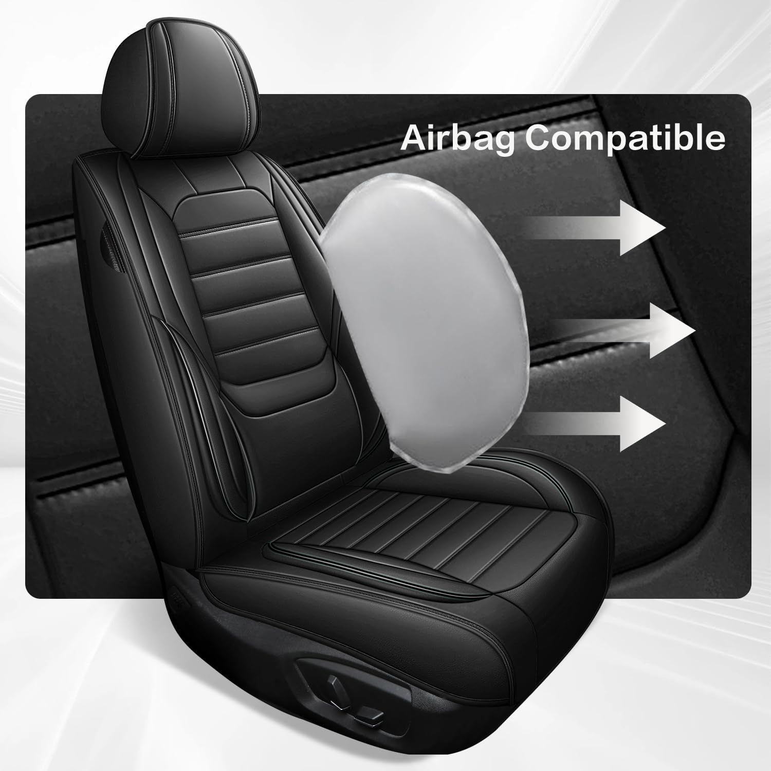 2 Front Seat Covers for Subaru Forester 1998-2023 2024 2025,Luxury Waterproof Leather Car Seat Cover Protector,Anti-Slip Automotive Seat Covers,Interior Cover Seat for Car(Black)