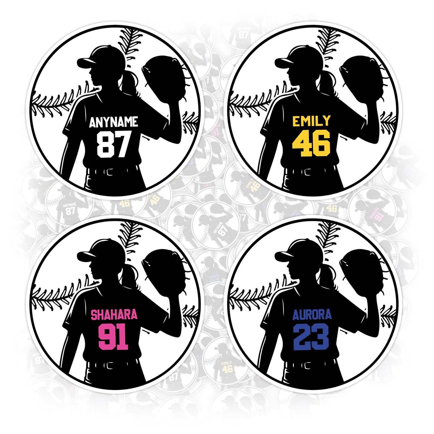 Personalized Bat Knob Name Sticker Custom Baseball Bat Knob Team Name Number Ver02 Waterproof Vinyl Decal for Water Bottles Tumbler Laptop Car Kindle