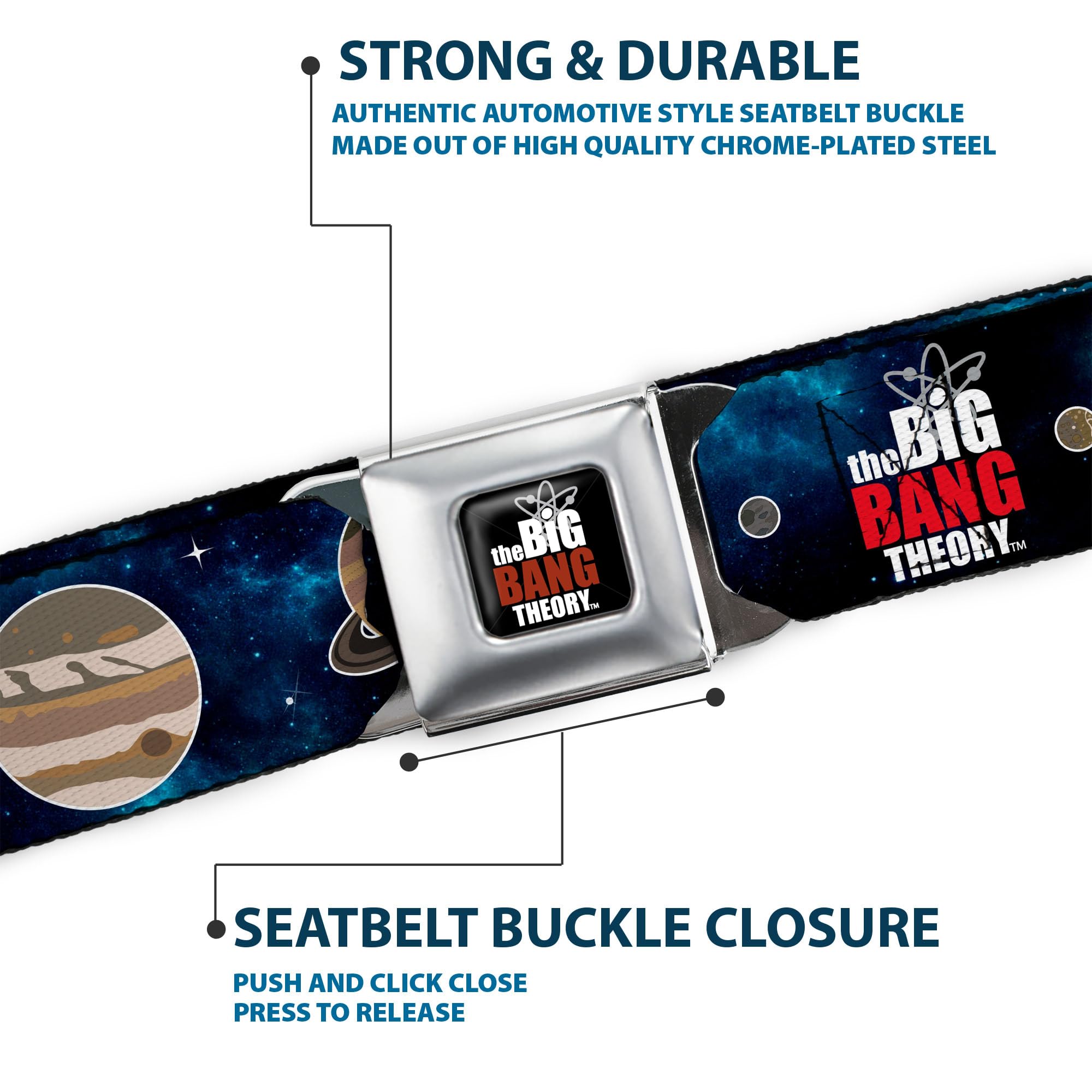 Buckle-Down Sicherheitsgurt The Big Bang Theory Planeten/Weltraum, 2,5 cm breit, 50,8-91,4 cm lang