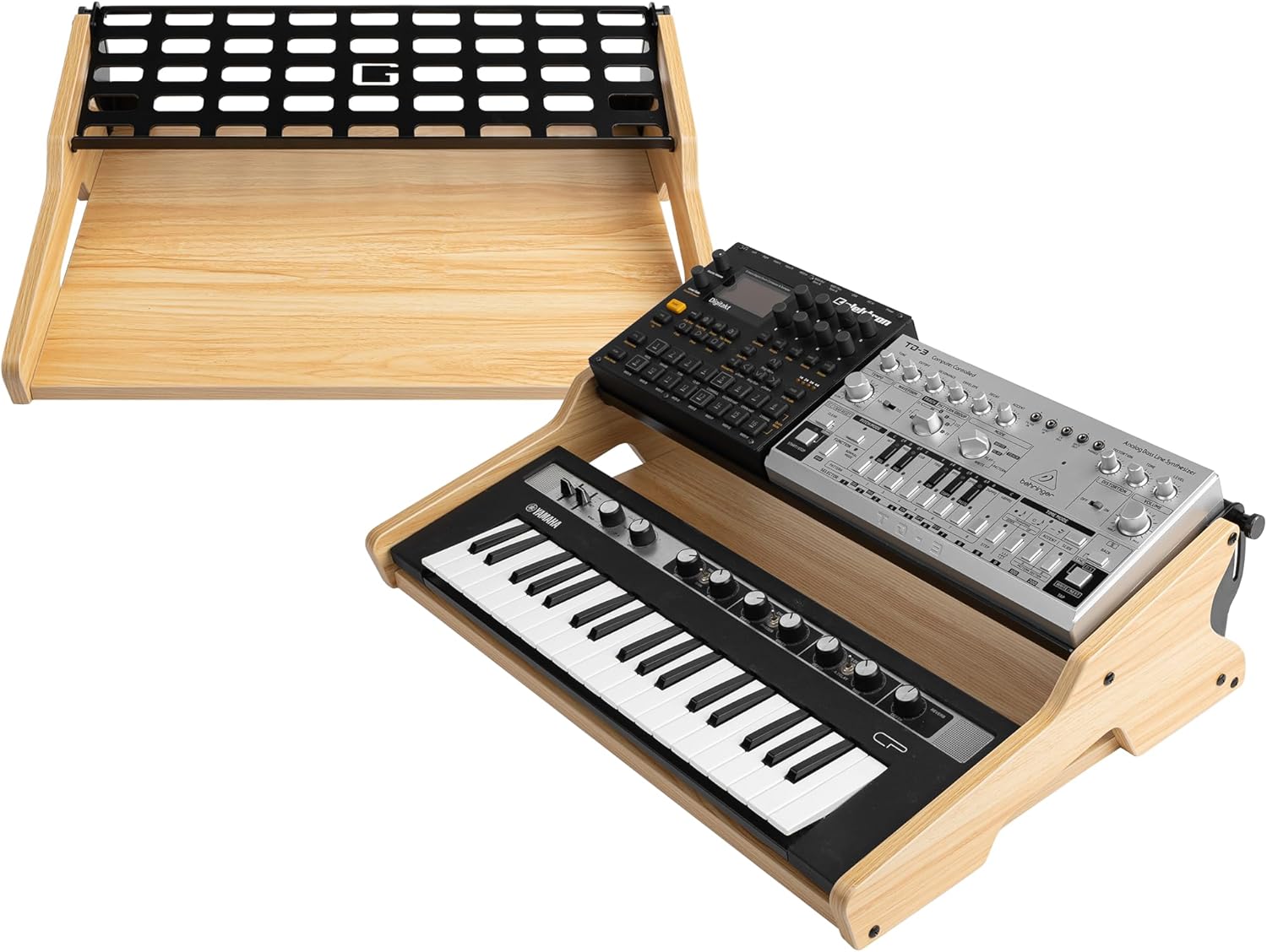 Gator Frameworks Elite Synth Oasis Series Keyboard Stand For 32-Key Midi Controllers, Maple (GFW-ELITE-SYNTHOASIS-MPL-32)