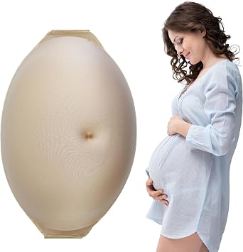 Pregnant Belly, Fake Pregnant Belly Lifelike Sponge Pregnancy Belly Comfortable Artificial Belly Lightweight Maternity Photoshoot Props for Cosplay, Stage Performances, Pregnancy Belly, No Belt