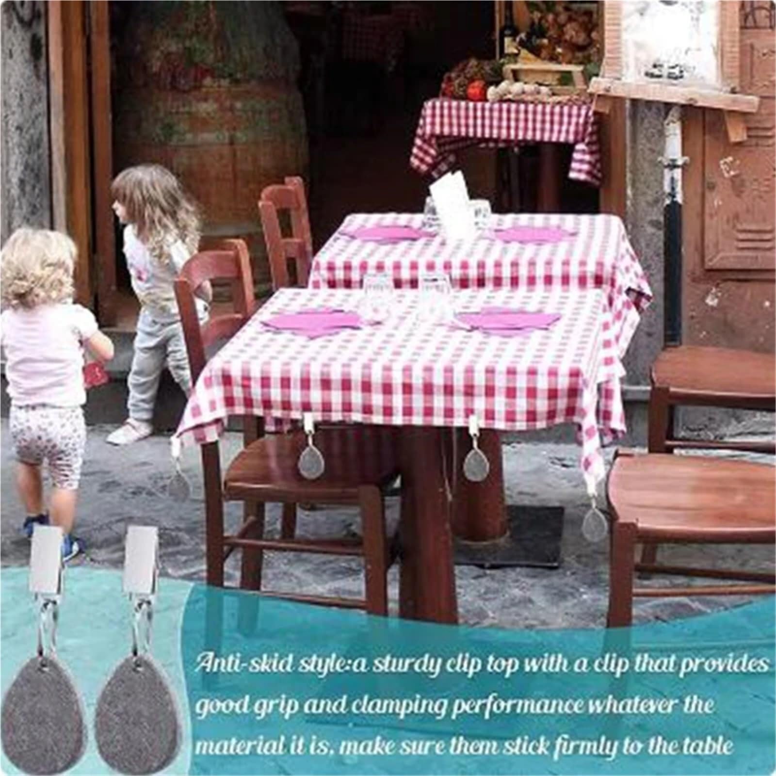 Fermatovaglia Pesi Ciondoli con Clip Tovaglie da Esterno Delicate Compatte Riutilizzabili Campeggio(White,16 PCS)