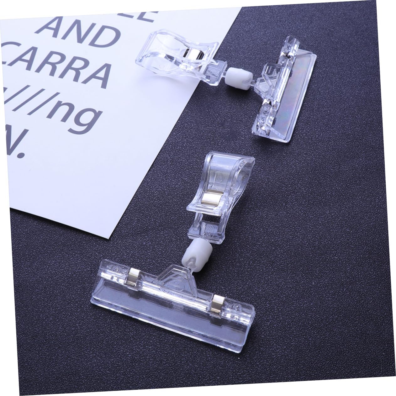 Holibanna 25Pcs Transparent Double Head Shelf Clamp Rack Clip Crystal Clip for Supermarket Display for Retail Stores and Malls Design for Enhanced Visibility