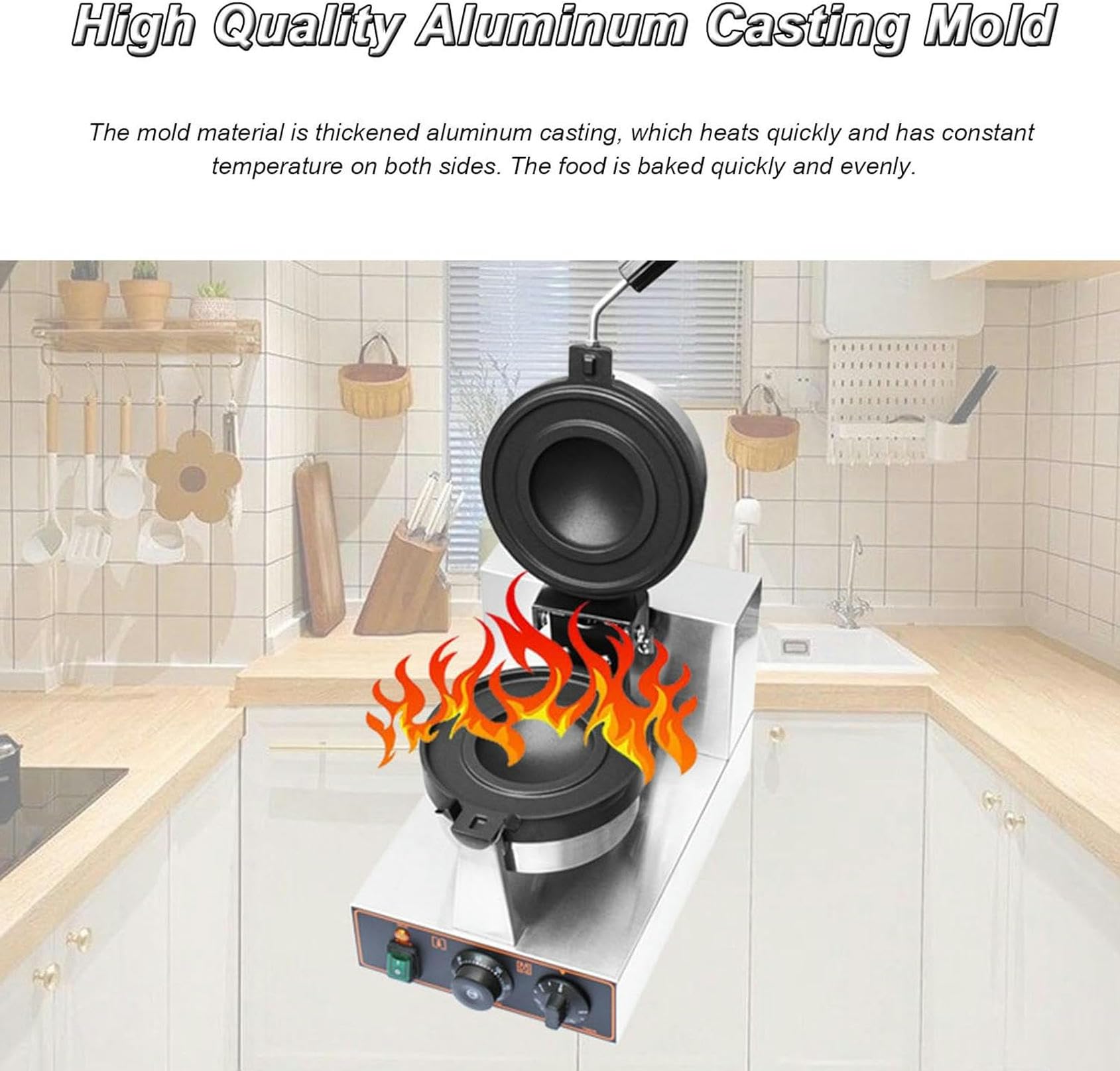 Máquina para Hacer Hamburguesas de 1300 W, máquina eléctrica Antiadherente para Hamburguesas, máquina Comercial para Hacer gofres de Hamburguesa, Control de Temperatura, máquina pa,
