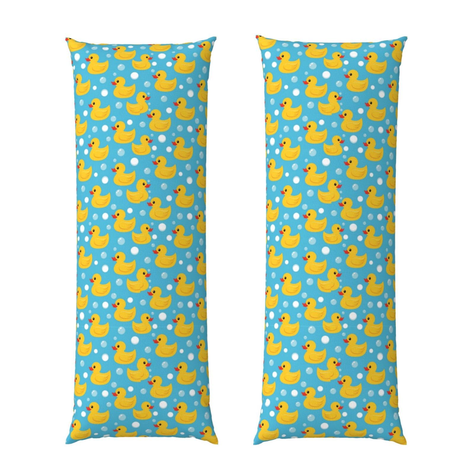 Long Pillowcase 20x54 Inch, Yellow Rubber Ducks Print, Ultra Soft Body Pillow Cover with Hidden Zipper, Wrinkle Resistant Fabric for Bed Couch Home Decoration