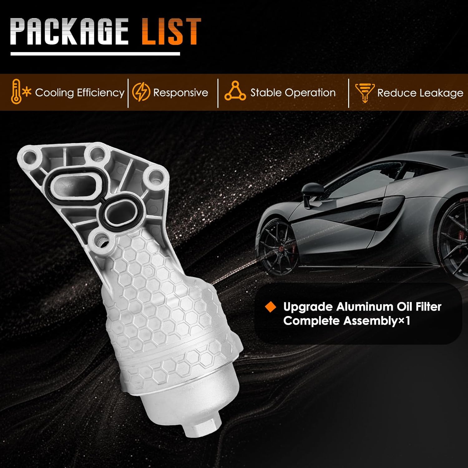 26300-3LAA0 Upgrade Aluminum Engine Oil Filter Housing Assembly Compatible with Palisade 2020-24, for Genesis G80 Kia Telluride Sorento Cadenza Sedona, Replace OE 263003LAA0