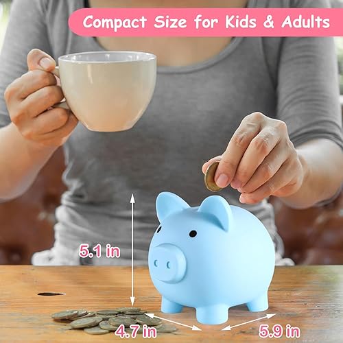 Miniatura 61 de Alcancía de plástico irrompible, alcancía para niñas y niños, tamaño mediano, regalos prácticos para cumpleaños, Pascua, Navidad (rojo)