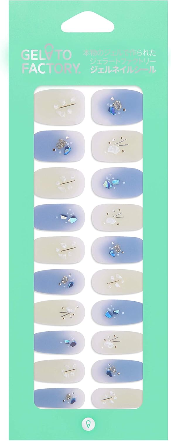 Amazon Gelato Factory ネイルシール 透明な水色シェル 貼るだけマニキュア ジェルネイル ネイルチップ ネイルシール ネイルパーツ セルフネイル Gelato Factory シール ステッカー 通販