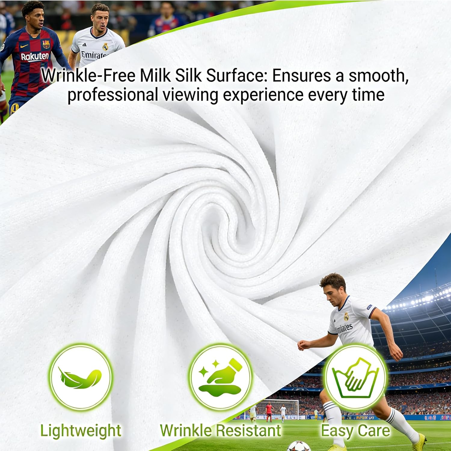 100-inch Portable Projector Screen with Stand | 16:9 HD 4K Wrinkle-Free Indoor/Outdoor Screen for Home Cinema, Backyard Movies & Camping