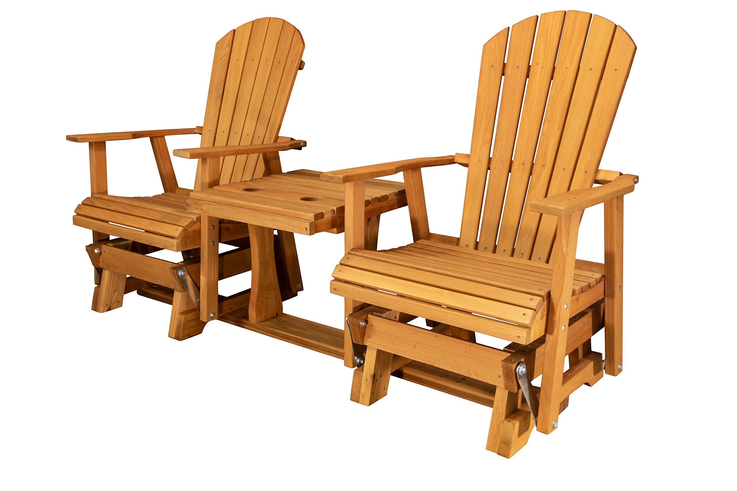 Rustic Finished 6' Cedar Fanback Settee Glider, Amish Crafted