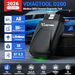 OBD2 Scanner VDIAGTOOL D200, Wireless Bidirectional Scan Tool with 26 Resets-Lifetime Free Updates, All System Car Code Reader Diagnostic Tool (Unlockable J2534, ECU/Online Coding & 49+ Resets)