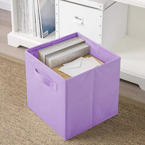 Miniatura 7 de ShellKingdom - Cubo de almacenamiento plegable de tela y organizador de almacenamiento de tela para armario, para ropa y juguetes, 6 unidades,