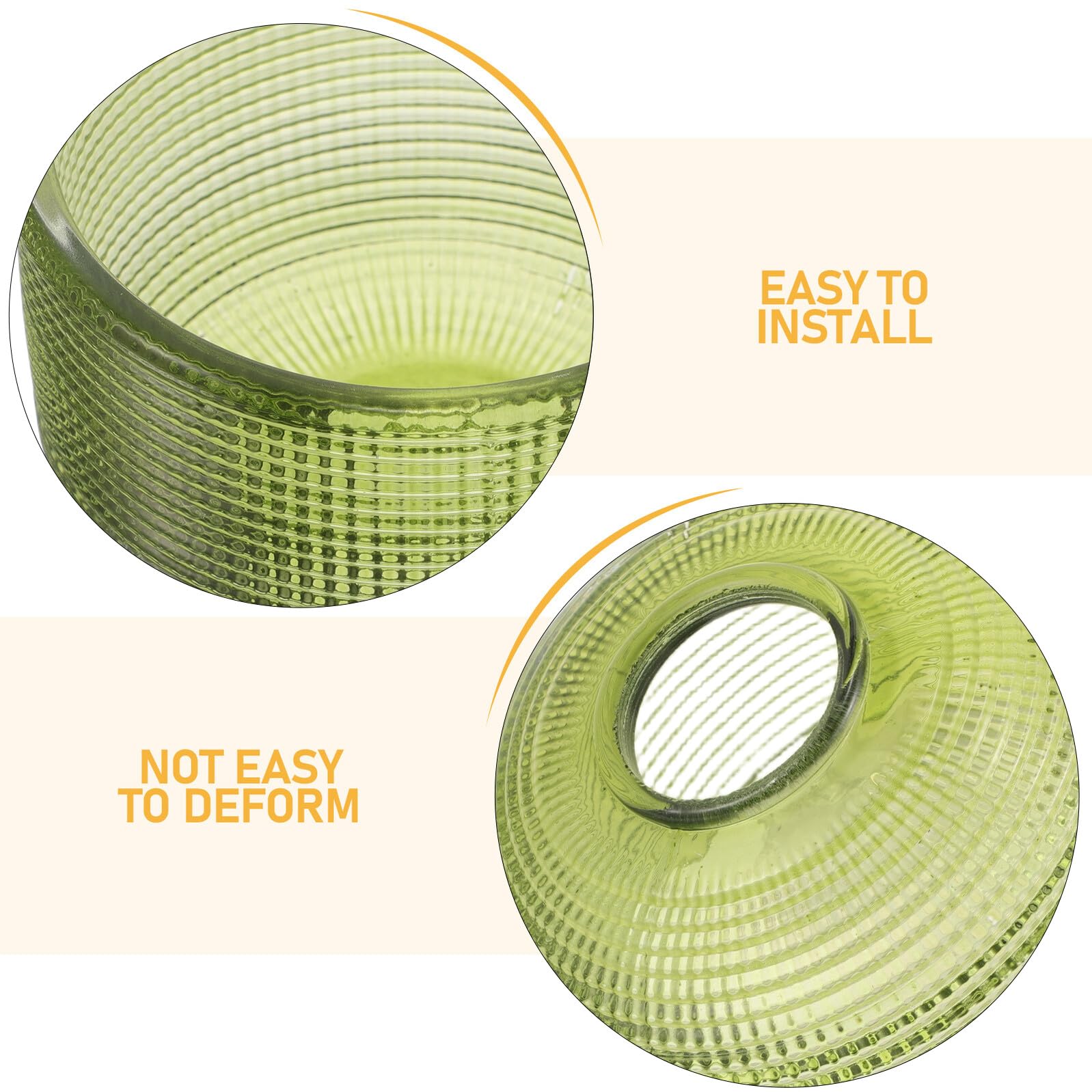 Grüner Glaslampenschirm für E14 Fassung, 30-mm Öffnung | 9, 7 X 7, 1x3cm Größe, für Deckenleuchte, Küche und Bad, Minimalistisches Design
