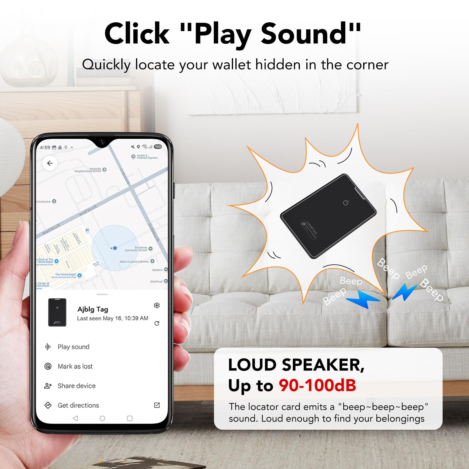 2 Pack Wallet Tracker Card for Android Bluetooth Tracker Work with Google Find Hub(Android Only), IP68 Waterproof, Item Finder for Bags, Keys, Passport — view 3