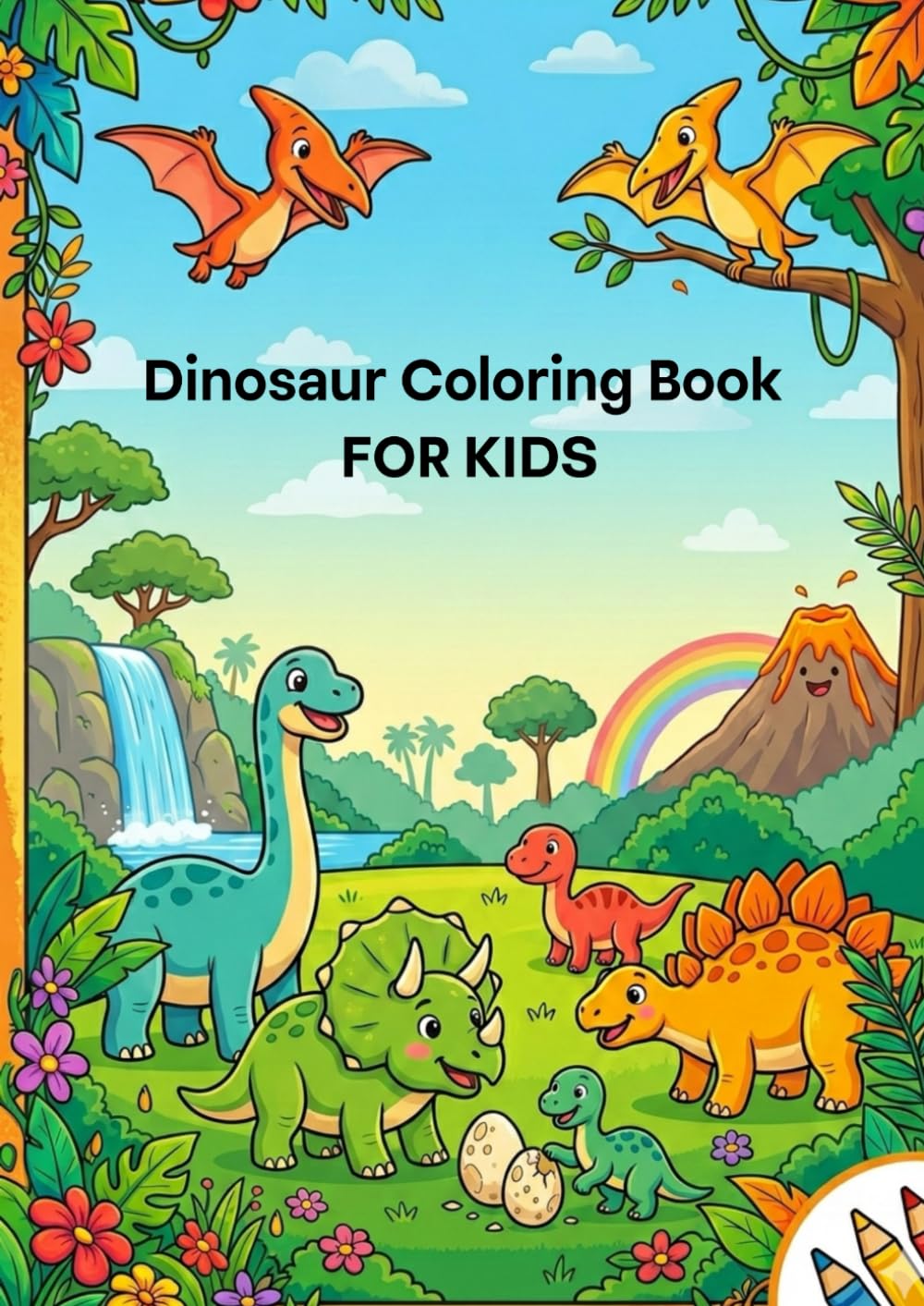 Dinosaur Coloring Book for Kids: Cute and Fun Coloring Pages for Toddlers and Preschoolers Who Love Dinos!