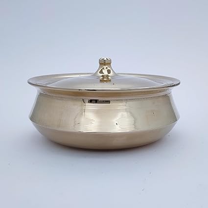 KANSARA BELL METAL Pure Kansa Bowl/Donga - Bronze Serving Bowl Set | Kansa Tableware Donga | Kansa Casserole for Serving Food, Ideal Gift for All Occasion (1250ml & 1.250 Kgs)