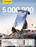 Vista 7 de Lamicall - Soporte de teléfono para bicicleta, soporte para teléfono celular, abrazadera para manubrio de bicicleta, clip para teléfono 11 Pro Max