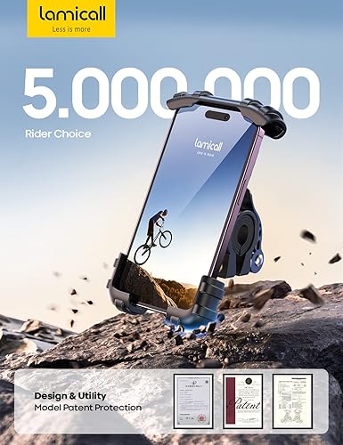 Miniatura 7 de Lamicall - Soporte de teléfono para bicicleta soporte para teléfono celular abrazadera para manubrio de bicicleta clip para teléfono 11 Pro Max S9 y