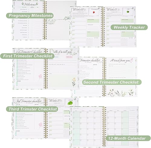 Miniatura 6 de Diarios de embarazo para madres primerizas  Libro y planificador de embarazo de 118 páginas, artículos imprescindibles para el embarazo, con