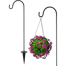 Outdoor Shepherd Hook Iron Black 27.51X6.29X2.75in