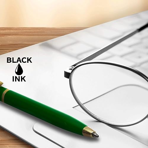 Miniatura 8 de DISCOUNT PROMOS Paquete de 10 bolígrafos Alston Hotel, bolígrafo, acento de metal dorado, color verde