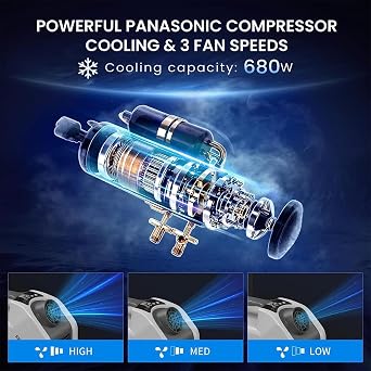 Portable Mobile Air Conditioner,Outdoor Rv Air Conditioner With Air Volume Mobile Tent Air Cooler 3 Wind Speed Low Power Consumption For Truck Rv Tent Travel