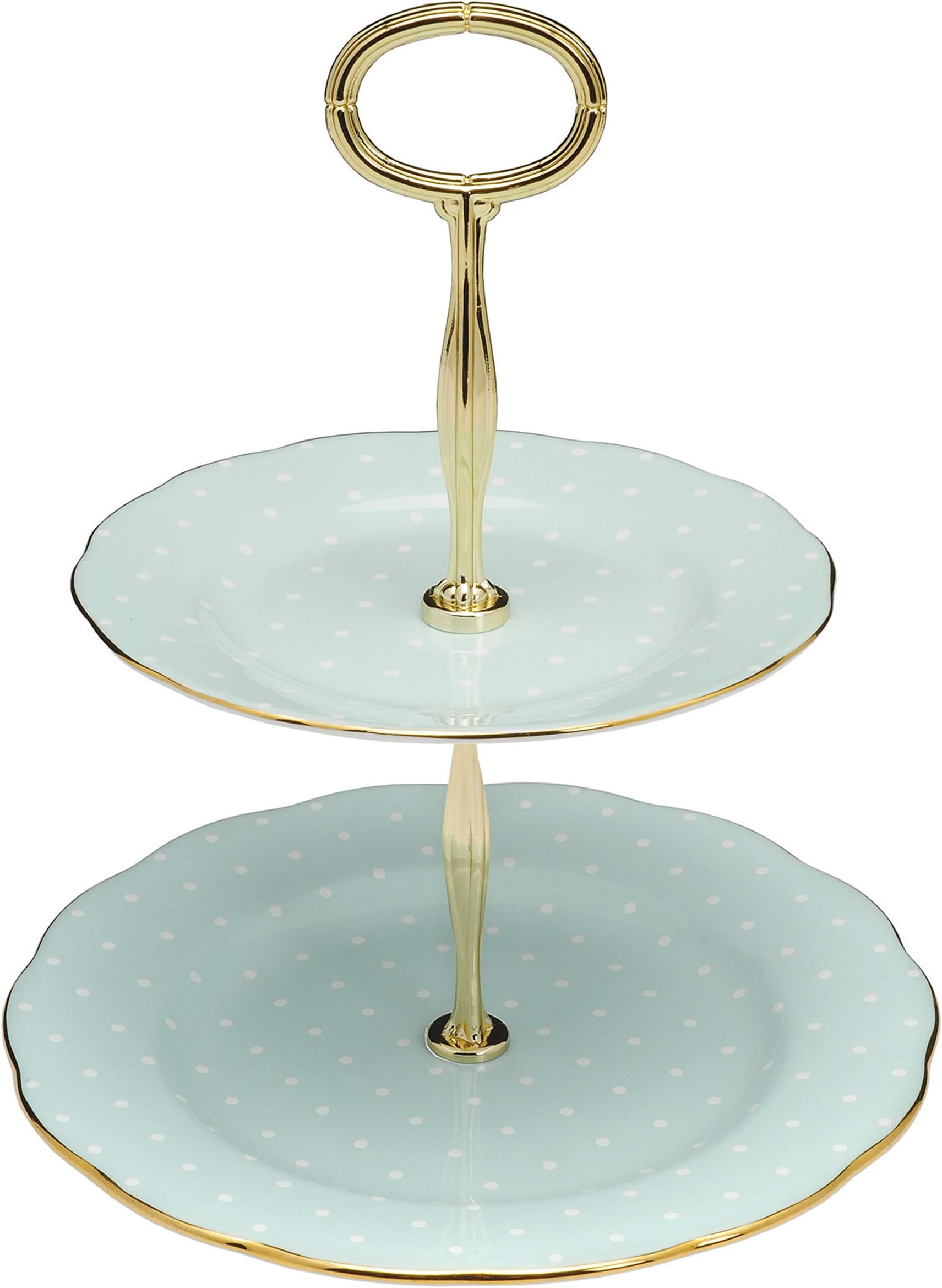 Polka rose cake stand two-tier