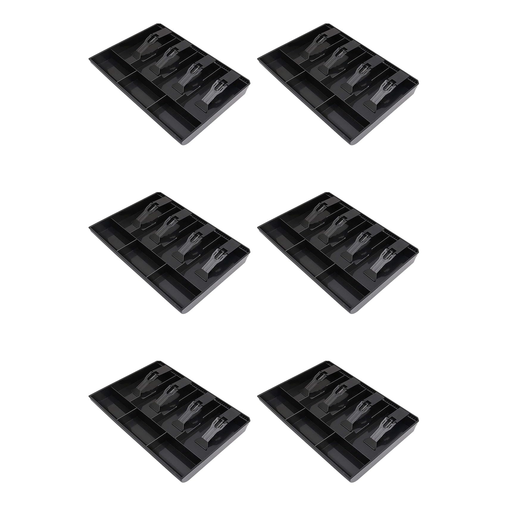 Hndhbfgrt 6X Cash Register Drawer - Tray Replacement 4 Bill/3 Coin Cash Register Insert Tray,12.6 X 9.6 X 1.4Inch