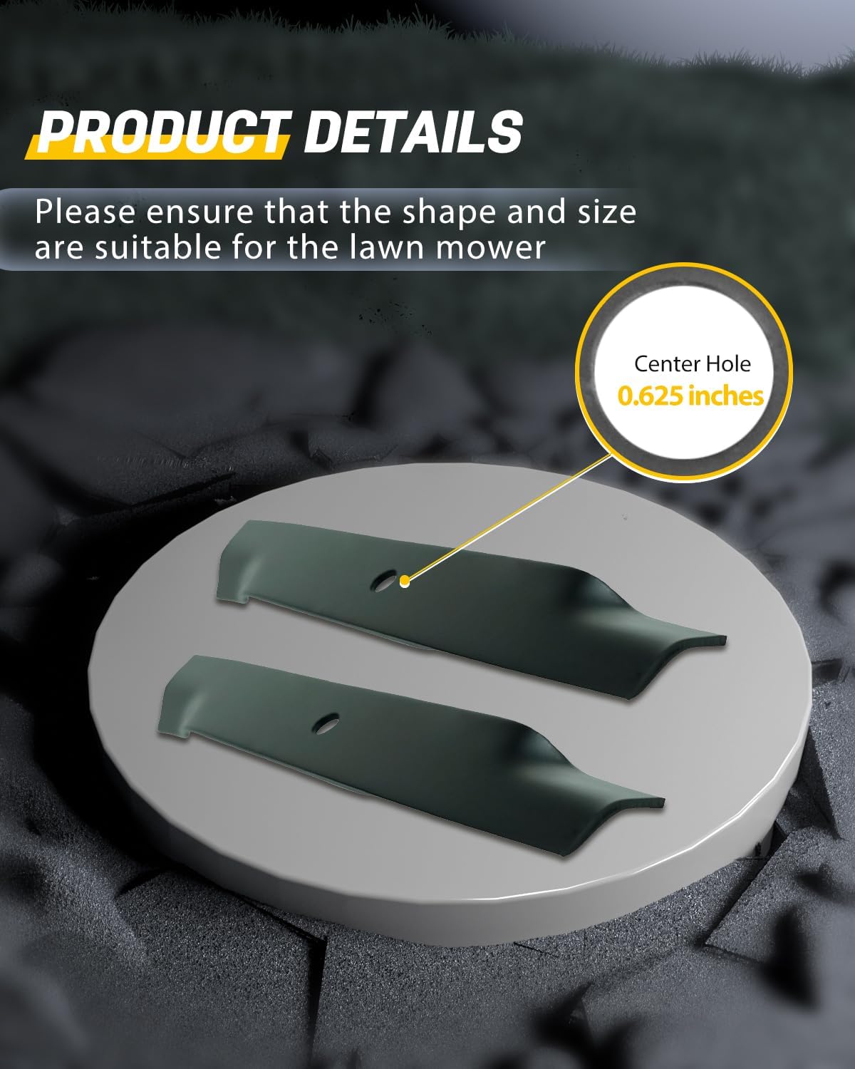 OCPTY Mulching Blades 52 inch Deck Mower Blades for Oregon 92-044; for Hustler 795526, 785436, 782532; for Rotary 11557; for Stens 350-691, 350691 92044,3 pack