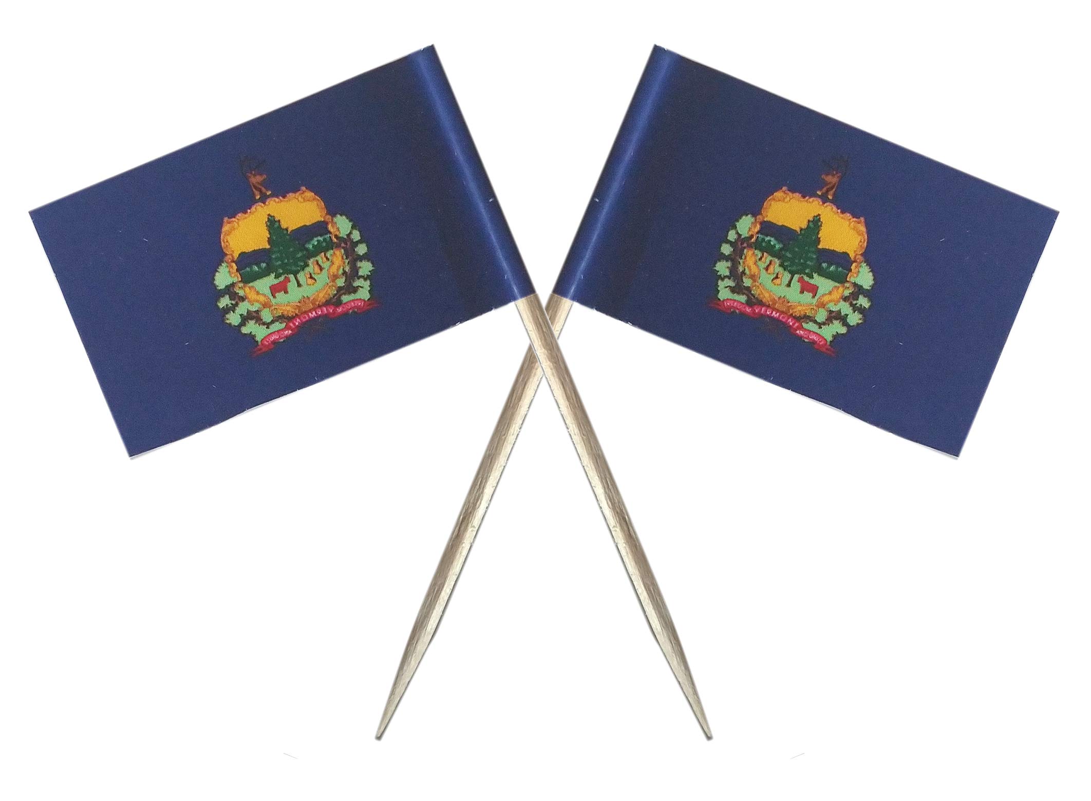 Vermont Toothpick Garnish Flags by Nesha (100 pack)